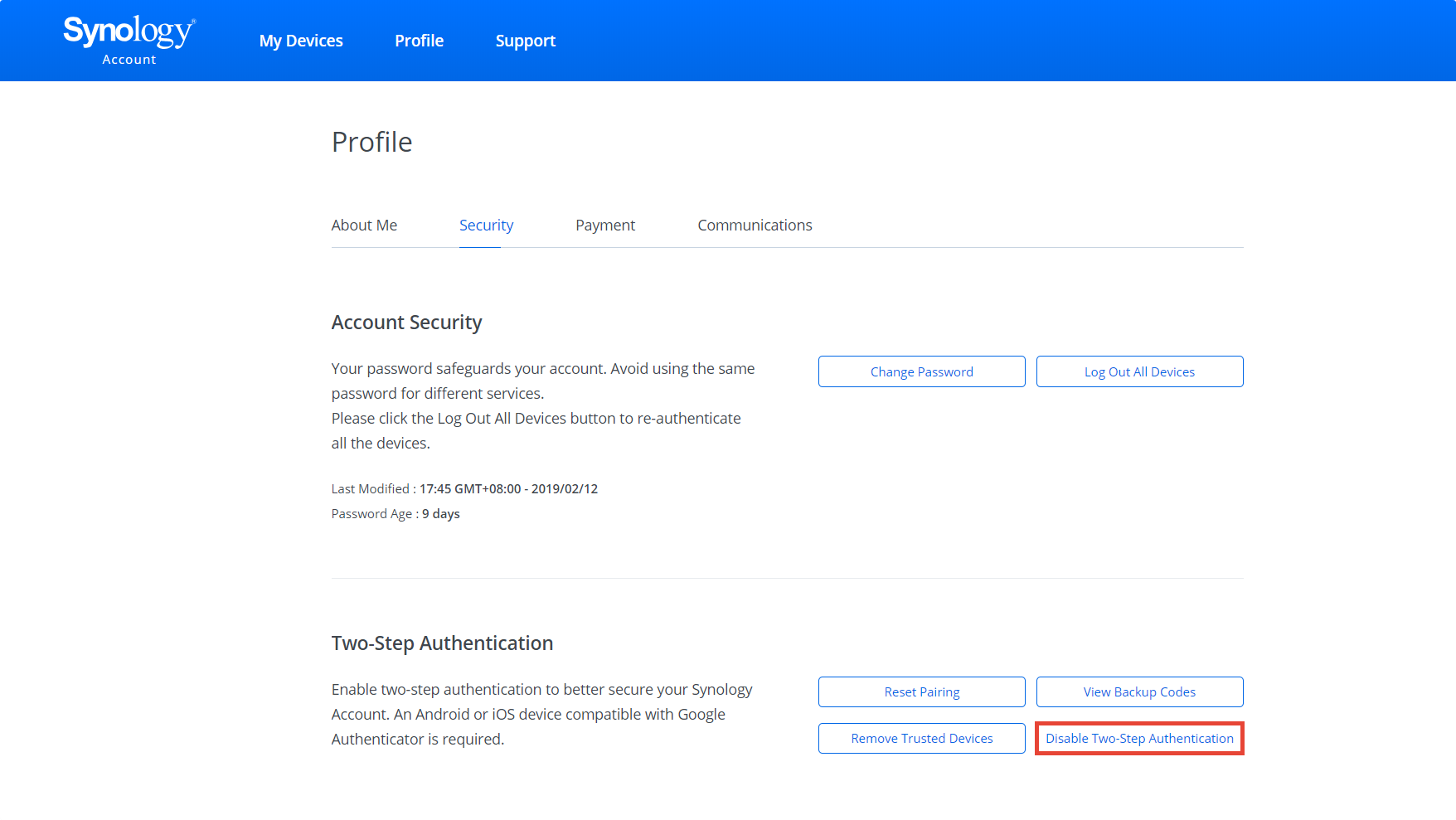 Windows security blocking synology login requesting pins